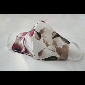 Handmade White Purple Floral Face Mask